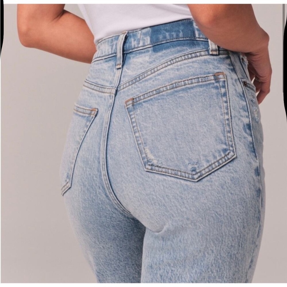 Abercrombie & Fitch 90s Straight Low Rise Curve Love Jeans size 27 Long Tall - Picture 2 of 12